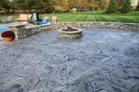 Stamped concrete crack repair